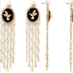 Kate Spade New York hummingbird cz & faux pearl statement earrings